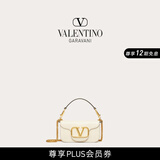 华伦天奴VALENTINO[礼物]女士 LOCO 小号小牛皮手袋链条包 清澈白 均码