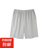 纯棉短裤男家居裤纯色舒适大裤衩子睡衣单件 浅灰色 2XL