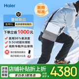 海尔（Haier）医用便携式制氧机5L升随身户外高原车载老人吸氧机两块电池550C