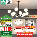 雷士（NVC）北欧现代魔豆分子客厅吊灯简约百搭餐厅吊灯卧室灯具灯饰全屋套餐 力荐 三室两厅【带5.5瓦光源】