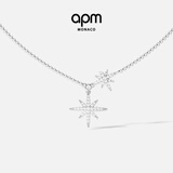 APM Monaco[杨紫同款]六芒星项链女生设计感生日礼物时尚饰品送女友生日礼物 双颗六芒星项链