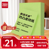 天章 （TANGO）A4封面纸 双面凹凸皮纹纸 压纹纸 云彩纸 封皮纸 彩色卡纸标书封面硬厚手工卡纸 浅绿色210g100张