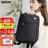 乐上（LEXON）时尚轻便双肩包女14英寸商务笔记本电脑包简约书包旅行包梦幻黑