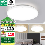 雷士（NVC） led灯饰阳台灯浴室灯厕所灯厨房灯 led吸顶灯具 卧室灯过道走廊 白玉 24瓦 三色调光