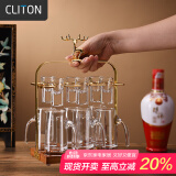 CLITON白酒杯分酒器100ml酒具13件套装茅台一口小酒杯酒盅6壶6杯酒杯架
