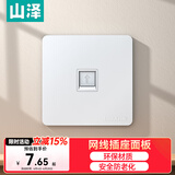 山泽（SAMZHE）电脑插座网线口网络面板 适用电话信息模块 通用超五/六/七类模块加厚86型面板 单口WAN-01