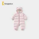 童泰（TONGTAI）婴儿羽绒连体衣冬季宝宝哈衣羽绒服男童女童连帽抱衣紫色80cm