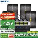 HYUNDAI现代专业会议室音响设备套装蓝牙功放培训教室舞蹈室家庭KTV背景音乐系统壁挂音箱 【四音响/八鹅颈】会议音响套装（120-240平）