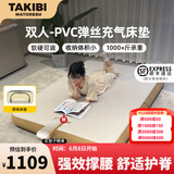 塔吉比TAKIBI自动充气床垫打地铺拉丝气垫床家用午休折叠床垫露营PVC 双人床垫桃皮绒款【新无刷泵】