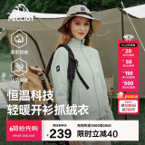 伯希和（Pelliot）户外抓绒衣摇粒绒抓绒外套女春季冲锋内胆保暖夹克125110022绿XL