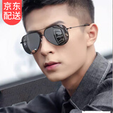 鹿珊伍飞行员太阳镜男士开车驾驶墨镜潮流嘻哈超酷网红遮阳2025新款 飞行员墨镜【黑色】