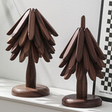 橙央隔热垫一棵树防烫垫餐桌隔热垫高级感餐盘碗垫耐高温实木质餐具垫 树形木质隔热垫【四片装】