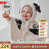 OAK FAMILY婴儿斗篷外出防风秋冬季宝宝披风挡风保暖儿童外套 奶白熊猫 80 cm【推荐身高73-80cm】9-18月