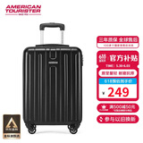 美旅箱包行李箱20英寸时尚条纹拉杆箱耐磨旅行箱登机箱黑色TC3密码箱包