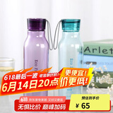 乐扣乐扣（LOCK&LOCK）ECO户外运动水杯户外便携塑料水壶男女杯子两件套（550ml*2） 