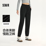 森马（Semir）【大促福袋】休闲裤男女简约百搭长裤夏季运动风潮流裤子 女-E款黑色【拼接束脚裤】 S