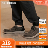 斯凯奇（Skechers）男鞋夏季商务休闲鞋季百搭时尚帆布鞋舒适复古一脚蹬66387 黑色/BLK 41.5