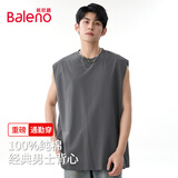 班尼路（Baleno）纯棉背心男夏季户外运动百搭休闲男士t恤宽松简约潮流无袖衣服