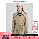 VEGA CHANG风衣外套女2025年春秋新款中长款高级感纯色大衣 摩卡棕 L