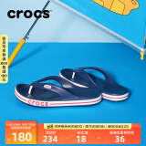 crocs卡骆驰贝雅卡骆班运动拖鞋男鞋女鞋居家夹脚平底人字拖鞋|205393 深蓝/辣椒红-4CC 44 (280mm)