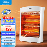 美的（Midea）小太阳取暖器家用电暖器台式电热器暖气机办公室烤火炉暖脚器暗光防烫远红外电暖气 NS8-15D【白色】