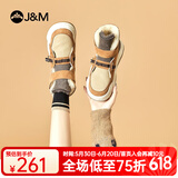 快乐玛丽（J&M）雪地靴女2024冬季新款短筒靴加绒保暖女靴时装皮毛一体棉鞋女东北 驼色【经典爆款 雪地畅行】 37 235mm