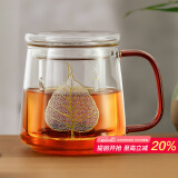 雅集耐热玻璃茶杯茶水分离泡茶杯办公室茶道喝茶杯子一叶菩提杯500ml