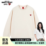 查尔斯桃心（ 白鹿同款）明星基础爱心LOGO休闲圆领卫衣男女同款学生打底衫 浅卡其 L