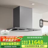 富士帝日本原装进口  油烟分离顶吸欧式吸油烟机 家用白色日系抽油烟机防油涂层易清洁CXW-230-CL260E 银色 SV【预售】