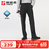 探路者（TOREAD）冲锋裤男女秋冬防风保暖防泼水户外裤加绒软壳裤防寒加厚登山裤 黑色-不加绒-男(有腰带) L