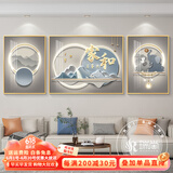 瑞尚（RUISHANG） 北欧客厅装饰画轻奢沙发背景墙挂画简约墙上壁画餐厅玄关墙画 家和万事兴A 左右50*70+中间100*70晶瓷面金框