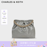 CHARLES&KEITH子母链条大容量流浪包托特包单肩斜挎包女包七夕礼物CK2-40671449 Grey灰色 L