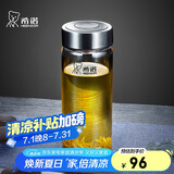希诺玻璃杯单层加厚大容量家用办公泡茶杯子男车载水杯XN-6016L 400mL