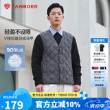 坦博尔羽绒马甲男短款内穿保暖百搭男士马夹背心TF236011 轻奢灰 180 
