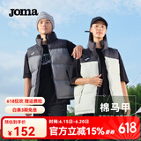 JOMA棉马甲男女同款春秋冬季棉服外套外穿防风保暖坎肩立领棉衣棉袄 灰黑 2XL