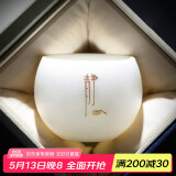不拙羊脂玉主人杯单杯喝茶专用德化白瓷陶瓷功夫茶杯 精雕罗汉杯-静