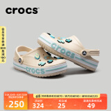 crocs卡骆驰洞洞鞋贝雅卡骆班轻便耐磨一脚蹬休闲鞋|205089 冬日白/彩色-1LI 40 (250mm)