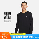 耐克(NIKE)春夏男长袖T恤 纯棉 运动休闲 经典简约 AR5194-010 黑色M