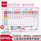 得力（deli）60*40cm成长自律表 学生幼儿园奖励贴纸积分好习惯养成记录课程表学习每日打卡生日礼物男女孩粉