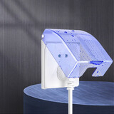 德力西（DELIXI）开关插座防溅盒 86型蓝色透明防溅盒塑料面盖