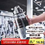 贝瑟斯大容量水杯男健身水壶便携吸管杯成人太空杯旅行喝水桶灰色1500ML