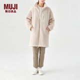 无印良品 MUJI 男女通用 羊羔绒大衣再生抓绒  柔软摇粒绒外套 ABJ95C2A 浅米色 S-M