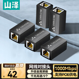 山泽（SAMZHE）网线对接头转接头 网络直通头RJ45网口连接器 双通头模块网线延长器8P8C 5个装 黑色105BK