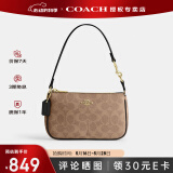 蔻驰（COACH）【官方授权店】coach女包Nolita腋下包斜挎麻将包送女友节日礼物 CW426IMQRX卡其色配黑色