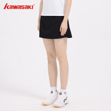 川崎（KAWASAKI）羽毛球女款梭织短裙休闲运动速干防走光半身裙B2767 黑色 M