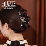 铂思亚【实用礼物】路易斯发夹女新款高端抓夹轻奢蝴蝶结盘发鲨鱼夹头饰 【天雅】黑色11cm礼盒装