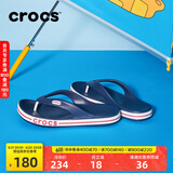 crocs卡骆驰贝雅卡骆班运动拖鞋男鞋女鞋居家夹脚平底人字拖鞋|205393 深蓝/辣椒红-4CC 41 /42(260mm)