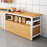 蔓斯菲尔厨房置物架落地收纳柜多功能切菜桌子多层微波炉操作台储物置物柜