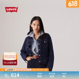 Levi's李维斯女士美式怀旧复古巴恩风时尚深蓝显瘦牛仔夹克外套 深牛仔色 M