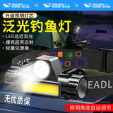 微笑鲨强光头灯头戴式超亮可充电超长续航大泛光超轻便携户外照明工作灯 【户外泛光头灯】强磁吸附 超亮照明+COB大泛光+小巧轻便